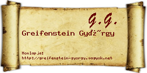 Greifenstein György névjegykártya